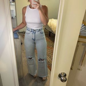 Zara high rise wide leg jeans